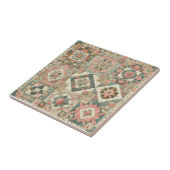 Rustieke Boerderij Sage Green Patchwork Quilt Bloe Tegeltje (Zijkant)
