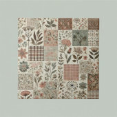 Rustieke Boerderij Sage Green Patchwork Quilt Bloe Tegeltje