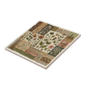 Rustieke Boerderij Sage Green Patchwork Quilt Bloe Tegeltje (Zijkant)