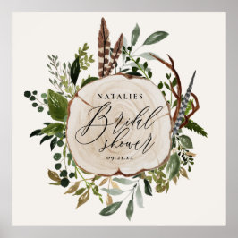 Rustieke boerderij schuur botanische bruidsdouche  poster