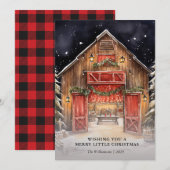 Rustieke boerderij Schuur Kerstmis Fotokaart Aankondiging (Voorkant / Achterkant)