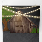 Rustieke Boerderij Schuur String Lights Chalkboard Drieluik Uitnodiging (Binnenzijde eerst)