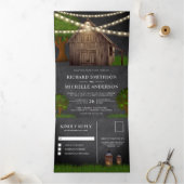 Rustieke Boerderij Schuur String Lights Chalkboard Drieluik Uitnodiging (Binnen)