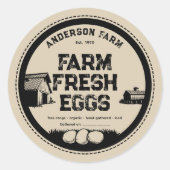 Rustieke Boerderij Schuur Verse Eieren Label Stick (Voorkant)