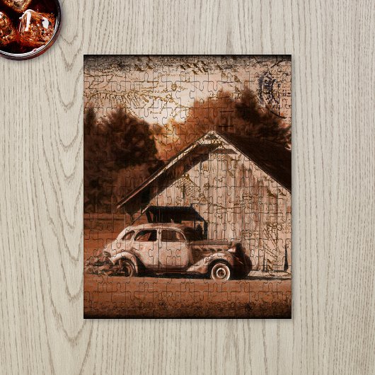Rustieke boerderij Schuur Vintage auto Legpuzzel