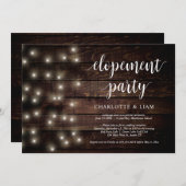 Rustieke boerderij slingerlicht, trouwfeest bruilo kaart (Voorkant / Achterkant)