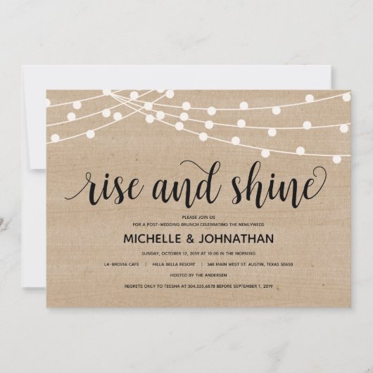 Rustieke boerderij slingerlichten na-huwelijk uitn kaart (Voorkant)