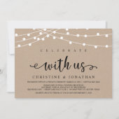 Rustieke boerderij slingerlichtjes, Kraft bruiloft Kaart (Voorkant)