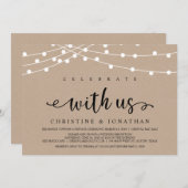 Rustieke boerderij slingerlichtjes, Kraft bruiloft Kaart (Voorkant / Achterkant)