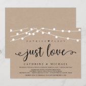 Rustieke boerderij slingerlichtjes, Kraft bruiloft Kaart (Voorkant / Achterkant)