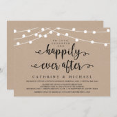 Rustieke boerderij slingerlichtjes, Kraft bruiloft Kaart (Voorkant / Achterkant)