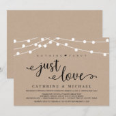 Rustieke boerderij slingerlichtjes, Kraft bruiloft Kaart (Voorkant / Achterkant)