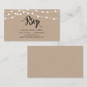 Rustieke boerderij slingerlichtjes, Zwart, RSVP an Informatiekaartje (Voorkant / Achterkant)