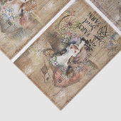 Rustieke Boerderij Spring Schuur Dieren Collage Tissuepapier (Detail)