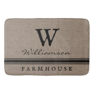Rustieke boerderij stijl Burlap familienaam Land Badmat