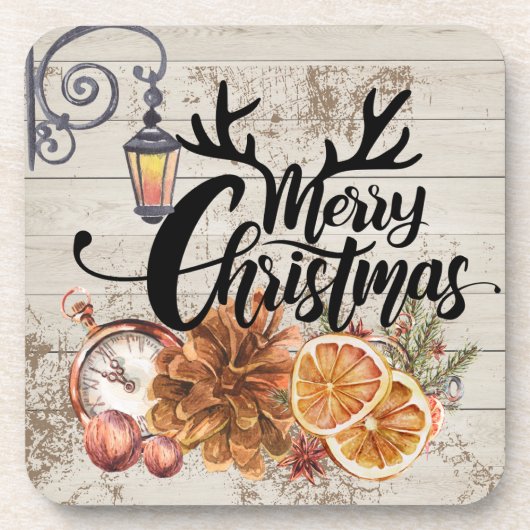 Rustieke boerderij stijl Vakantie gunsten Wood Mer Bier Onderzetter (Voorkant)