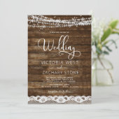 Rustieke Boerderij String Lights QR Code Huwelijk Kaart (Staand voorkant)