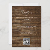 Rustieke Boerderij String Lights QR Code Huwelijk Kaart (Achterkant)