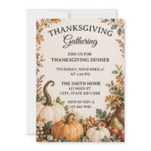Rustieke boerderij Thanksgiving diner uitnodiging