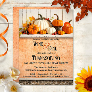 Rustieke boerderij Thanksgiving Dinner Party Kaart