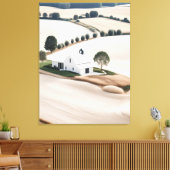 Rustieke boerderij Toscane landschap verpakt canva Canvas Afdruk (Insitu (Woonkamer))