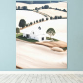 Rustieke boerderij Toscane landschap verpakt canva Canvas Afdruk (Insitu (Houten vloer))