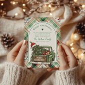 Rustieke Boerderij Truck Boog Kerstmis Feestdagenkaart