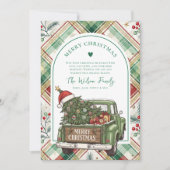 Rustieke Boerderij Truck Boog Kerstmis Feestdagenkaart (Voorkant)