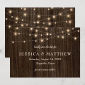 Rustieke boerderij Twinkelende lichten Save the Da Date (Voorkant / Achterkant)