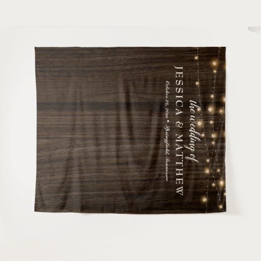 Rustieke boerderij twinkelende lichten trouw achte wandkleed (Voorkant (horizontaal))