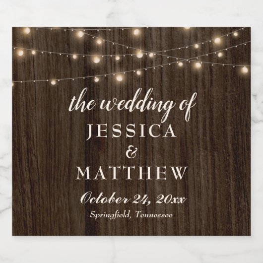 Rustieke boerderij Twinkling Lights Bier Etiket (Enkel label)