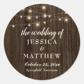 Rustieke boerderij Twinkling Lights Ronde Sticker (Voorkant)