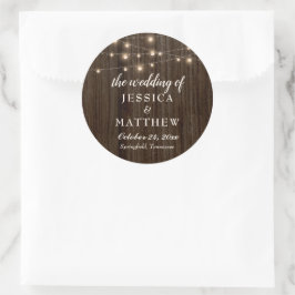 Rustieke boerderij Twinkling Lights Ronde Sticker