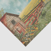 Rustieke boerderij veld en schuur decoupage tissuepapier (Detail)