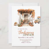 Rustieke boerderij veranda pompoen Thanksgiving Kaart (Voorkant)