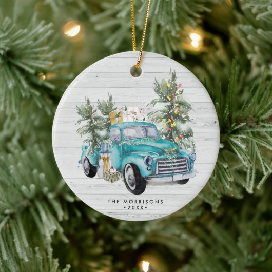 Rustieke boerderij vrachtwagen Kerst ornament (Boom)