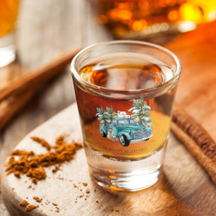 Rustieke boerderij vrachtwagen Monogram Kerstmis Shot Glas