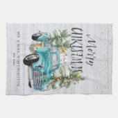 Rustieke boerderij vrachtwagen | Monogram Kerstthe Theedoek (Horizontaal)