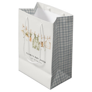Rustieke Boerderij Waslijn Aquarel Baby Shower Medium Cadeauzakje