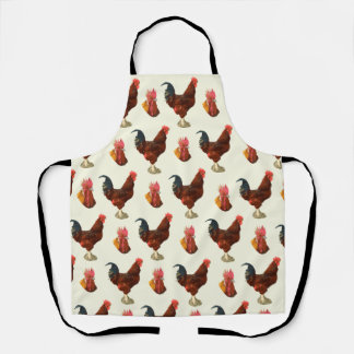 Rustieke boerderij Waterverf Rooster Chicken Schort
