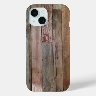 Rustieke boerderij western land bruin schuurhout iPhone 15 case