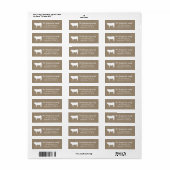 Rustieke boerderij White Bull Koe & Faux Burlap Etiket (Full Sheet)