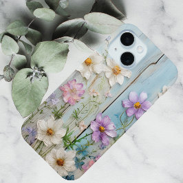 Rustieke boerderij wilde bloem cottage bloemstuk iPhone 15 case