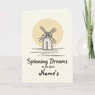Rustieke boerderij windmolen Wenskaart Kaart