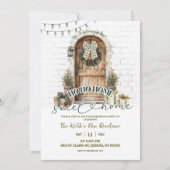 Rustieke boerderij winter housewarming feest kaart (Voorkant)