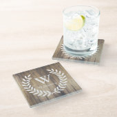 Rustieke boerderij wit laurier & schuur hout glazen onderzetter (Schuin)