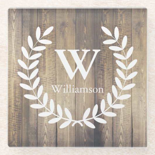 Rustieke boerderij wit laurier & schuur hout glazen onderzetter (Voorkant)