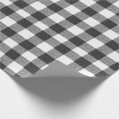 Rustieke boerderij zwart en wit Gingham Plaid Cadeaupapier (Hoek)