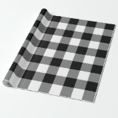 Rustieke boerderij zwart & wit buffel geruit cadeaupapier (Uitgerold)