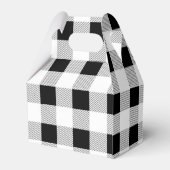 rustieke boerderij zwart wit buffel geruit feest bedankdoosjes (Achterkant)